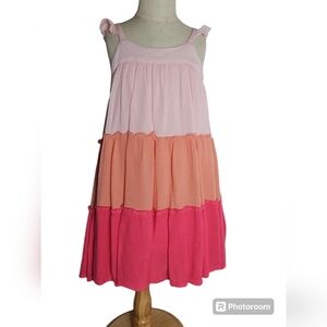 French Connection Pink Tiered Girls Dress Size 5/6